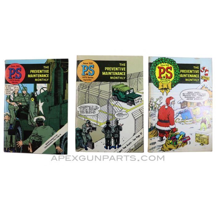 US Army technical bulletins 1973 PS The Preventive Maintenance Monthly #250, #253, #243 *Very Good* condition