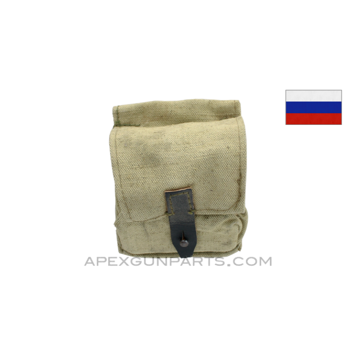 Russian Grenade Pouch, 2-Cell, Khaki Canvas *Good* 
