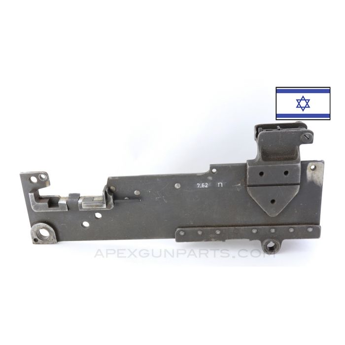 Browning 1919 Left Hand Side Plate (LHSP) with Complete Rear Sight, Bottom Plate, Israeli 7.62 *Good* 