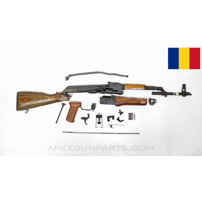 Romanian M63 AKM Parts Kit, Dated 1964, w/ Demilled Barrel, Laminated Wood Stock, Matching, 7.62X39 *Good*