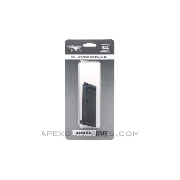 Factory Glock 42 Magazine, 6rd, .380 ACP, Factory Packaging, *NEW*