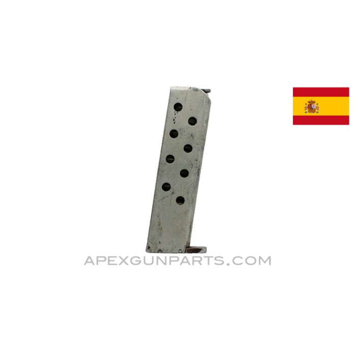 Spanish Ruby Pistol Magazine, 9rd, In The White, 7.65 / .32 ACP *Good* 