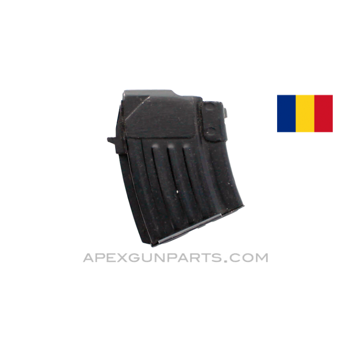 AK-47 Magazine, 5rd Steel Double Stack, Romanian, Blued, 7.62X39, *Very Good*