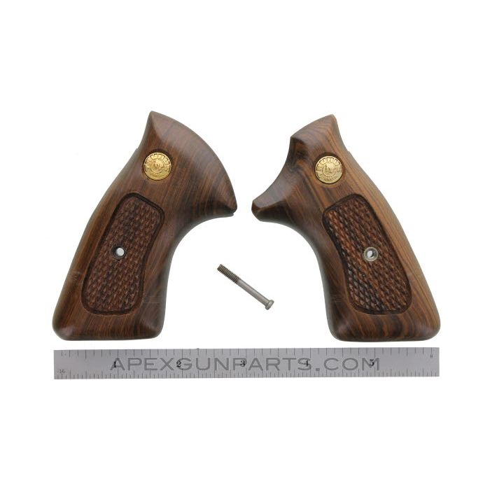 Taurus Revolver Wood Grips, Medium Frame, Checkered, *NOS* 