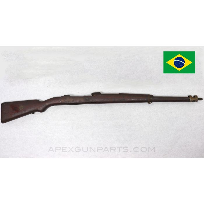 Brazilian 1908 Mauser Stock Set, Floral Cartouche, 43.5", *Fair*
