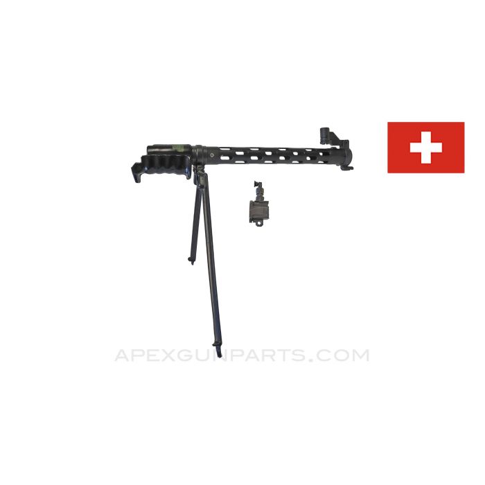Swiss Stgw 57 Barrel Shroud w/Bipod and Marksman Sight's *Very Good* 