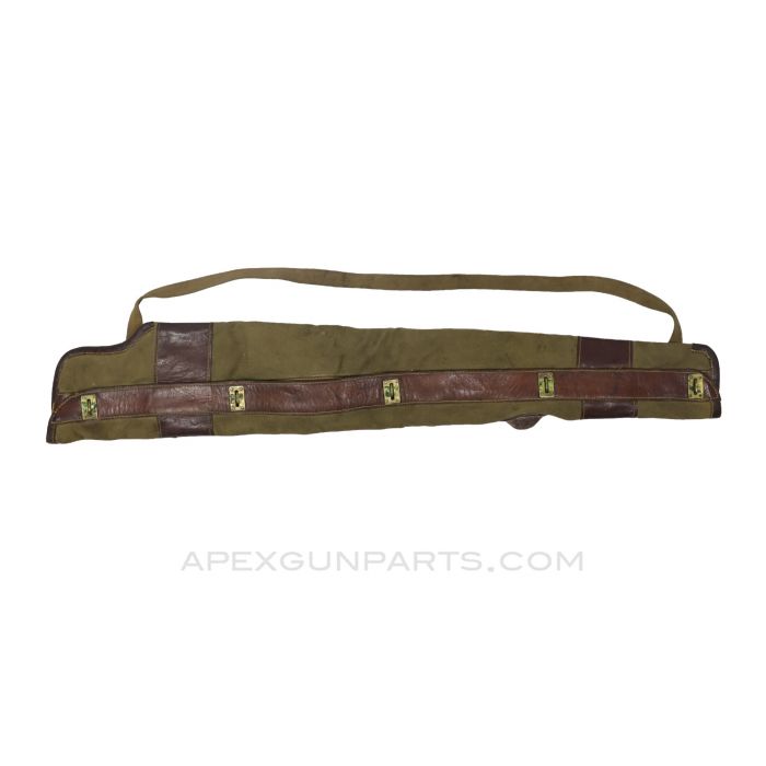 Machine Gun Barrel Bag, Lined Canvas with Leather Trim, No Tie Strap, 33" *Fair* 