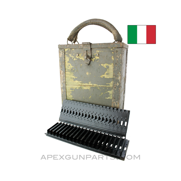 Breda M37 Feed Strips, Set of 12 in Wood Transit Case, *Good* 