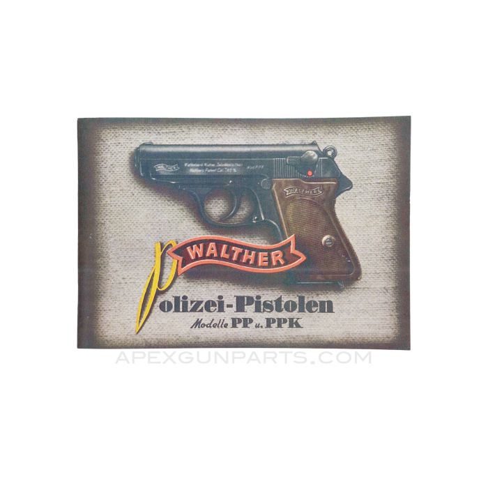 Walther PP/PPK Operator's Manual, Reprint of 1937 Original, Paperback, *NEW*
