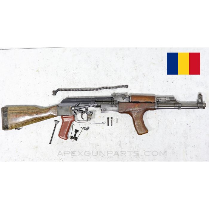 Romanian M1963 AK-47 Parts Set w/Original 16 Inch Chrome Lined Populated Barrel, 7.62X39 *Very Good* 