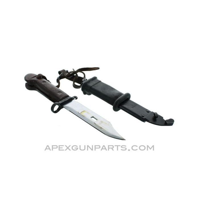 Polish Type 2 AKM / AK-47 Bayonet, Dark Red, Non-Matching, *Good* 