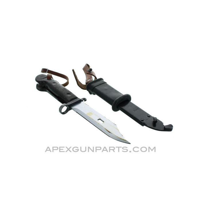 Polish Type 2 AKM/ AK-47 Bayonet, Dark / Black, Non-Matching, *Good*