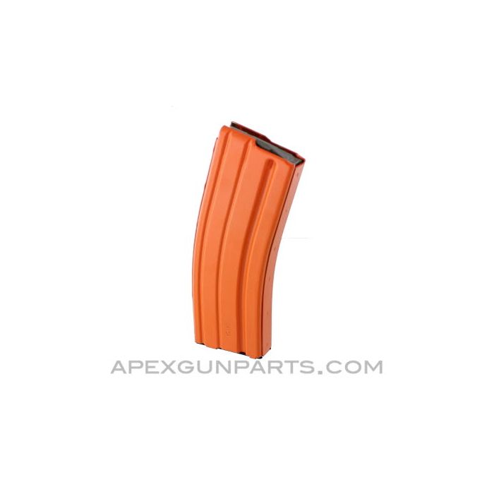 AR-15 / M16 30rd Magazine, Aluminum, Magpul Follower, Orange, 5.56 NATO, *NEW* 