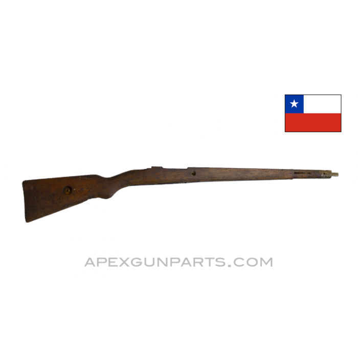 Chilean 1912 Mauser Carbine Stock, 37.5", 1.25" Bayonet Lug, Stripped, *Good* 