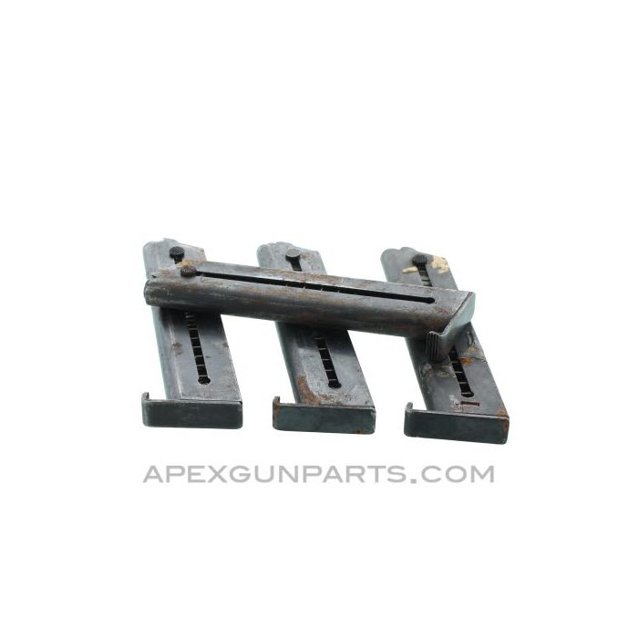 SPECIAL 4 Pack of Swedish Lahti M-40 8rd Magazines, 9mm, New Style, Rusty, *Fair*, Sold *As Is*