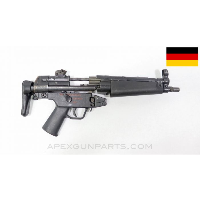 H&K MP5 Parts Kit, 8.5" 3-Lug Barrel, 4 Position Navy Lower, A3 Collapsible Stock, Black, 9mm NATO *Very Good* 