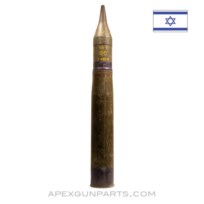 Israeli 105mm Projectile, HE-915, 39", Light Artillery, Inert Trainer, *Good* 