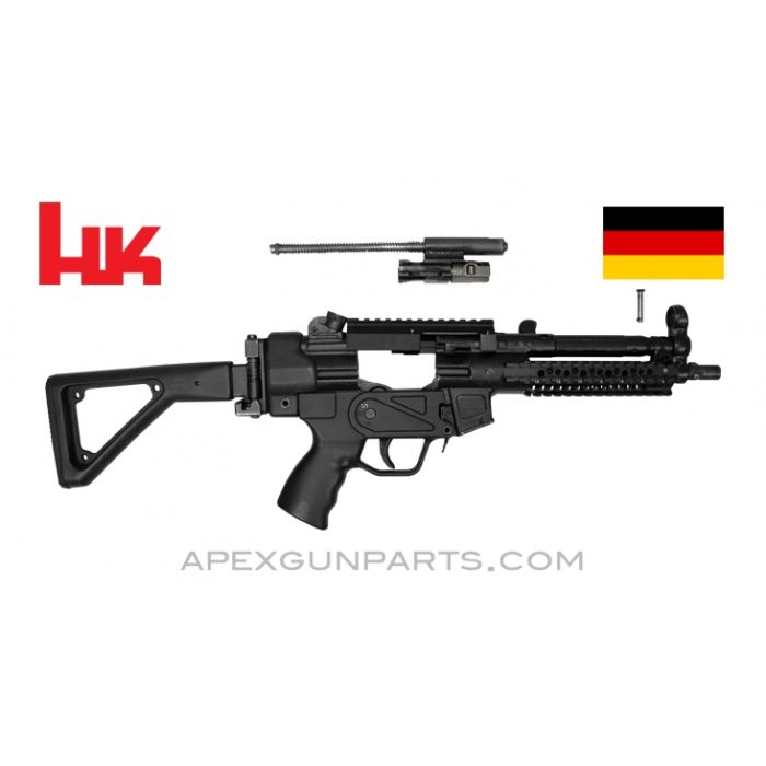 H&K MP5 Parts Kit, 8.5" BBL, 3 Position Lower (S, E, F), Folding Stock, Picatinny Scope & Acc. Rails, 9mm, *Very Good* 