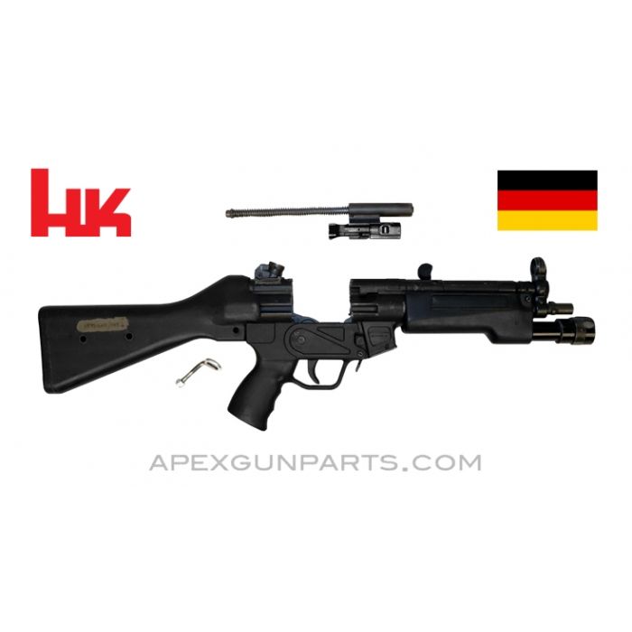 H&K MP5 Parts Kit, 8.5" BBL, 3 Position Lower (S, E, F), Polymer Fixed Stock, In-Line Light Forearm, 9mm NATO, *Very Good* 