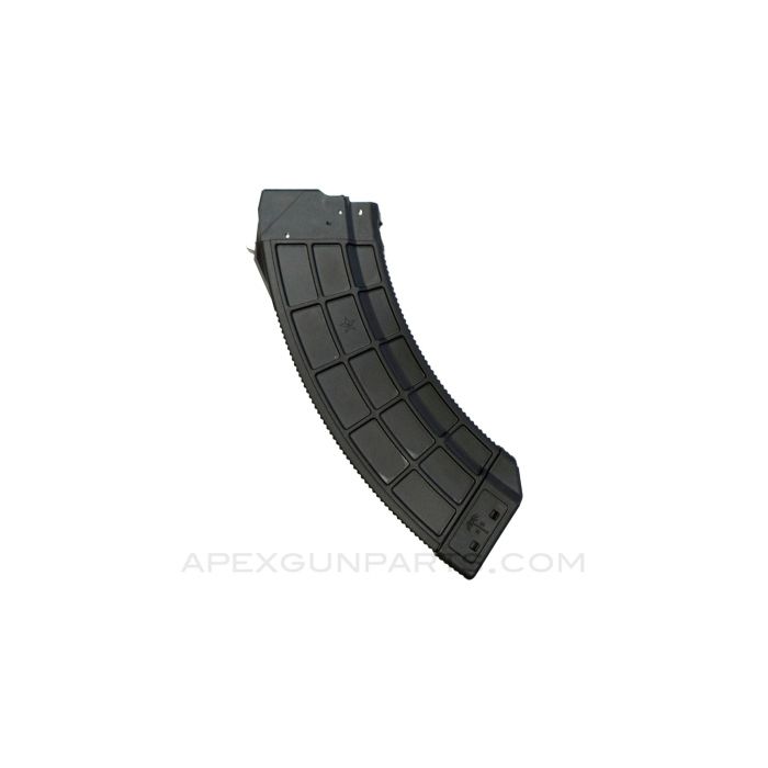 SPECIAL! US PALM AK47 / AKM Waffle Pattern Magazine, 30rd, Black Polymer, Metal Locking Lugs, 7.62x39, US Made 922(r) *Used*
