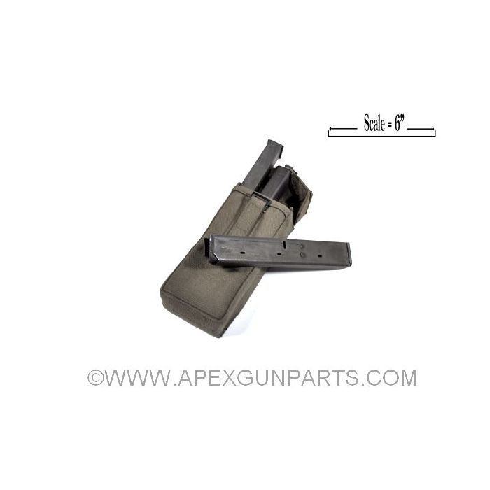 Uzi 32rd Magazines, Steel, Three W/Canvas Pouch, 9MM