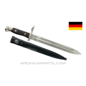 German M1895 Mauser Parade Bayonet and Scabbard, Nickel Plated *Good* 