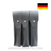 MP5 / MP2 UZI Magazine Pouch, 9mm, Black Leather, West German *Very Good* 