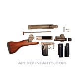 UZI Parts Kit w/Wooden Stock, Includes Front Trunnion, 9mm Luger *Very Good* 