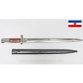 Yugoslavian M1924 Mauser Bayonet and Scabbard, BT3 Marked, In the White *Excellent*