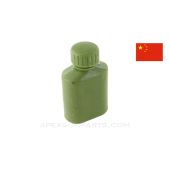 Chinese SKS Oil Bottle, Green Plastic, Square, *Very Good*