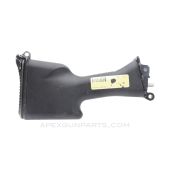 M249 Buttstock, Fixed Early Style , w/ Buffer Assembly, Black Polymer w/ Aluminum Butt Plate *Good*