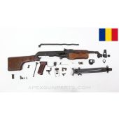 Romanian RPK Parts Kit, w/ Type 1 Adjustable Bipod, Club Stock, Matching (4 Parts), 7.62x39 *Good* 