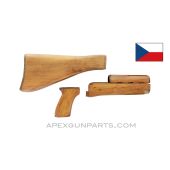 VZ-58 Furniture Set, Buttstock, Upper & Lower Handguard with Pistol Grip, Wood with No Metal Parts *Good*
