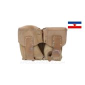 Mauser Rifle Ammunition Pouch, Two Pocket, Leather, Yugoslavian *Very Good*