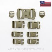 USGI Buckle & Clip Set for Rifleman's Kit & Rucksack, Coyote, *NEW*