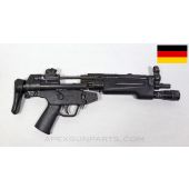 H&K MP5 Parts Kit, 8.5" 3-Lug Barrel, 4 Position Navy Lower, A3 Collapsible Stock, SureFire Light, Black, 9mm NATO *Very Good* 