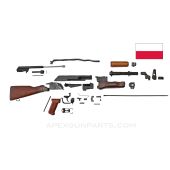 Polish AKM / AK-47 Parts Kit w/Wood Stock &amp; Hand Guards, 7.62X39 *Very Good* 