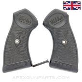 Webley MKIV Grip Set with Screw, Black Plastic, .38 S&W *Good*