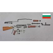 Bulgarian AK-74 Parts Kit, Wood Stock & Hand Guards, Stripped Bolt, 5.45x39 *Good* 