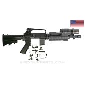 M4 Commando Parts Kit, A2 upper, 10.5" Barrel, 3-Round Burst, Surefire Light Handguards, .223/5.56 *Very Good*
