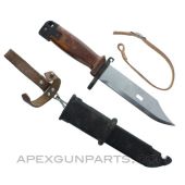 Polish AK-47 Type 3 Bayonet & Scabbard w/Leather Hanger, *Very Good*