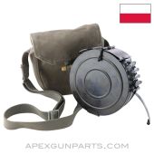 Polish RPD Drum & Canvas Pouch, w/100rd Belt, 7.62X39 *Very Good*