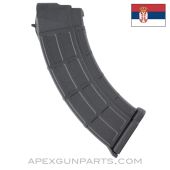 AK-47 Magazine, 30rd, Black Polyamide Body & Lug w/BHO, Serbian Model 330, 7.62x39 *NEW* 