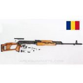 Romanian PSL54C / FPK Parts Kit, Original Populated Barrel, No Trunnion, No Recoil Spring, 7.62x54r *Very Good* 
