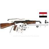 Egyptian AKM Parts Set, Laminated Wood Furniture, Arabic Marked Rear Sight & Trunnion, 7.62X39 *Good*  