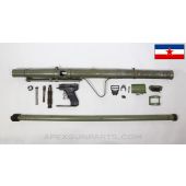 M57 Anti-Tank Grenade Launcher Parts Kit w/Bipod and Cleaning Rod, Demilled, 44mm, Yugoslavian *Fair* 