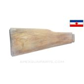 Yugoslavian M70 AK47 Butt Stock, Elmwood, has Water Spots / Stained, No Parts Fitted *Unused*