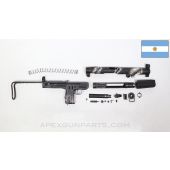 FMK-3 SMG Parts Kit w/ Cut Receiver, Collapsible Wire Stock, Matching, Argentina, 9mm *Good* 