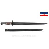 Yugoslavian M1924 Mauser Bayonet and Scabbard, BT3 Marked, Blued *Excellent*