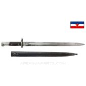 Yugoslavian M1924 Mauser Bayonet and Scabbard, Unmarked, In the White *Excellent*